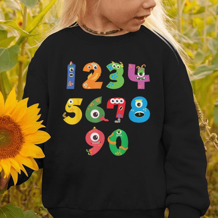 Monster Numbers Learning Cute Numbers 0-9 Back To School Graphic Toddler Sweatshirt
