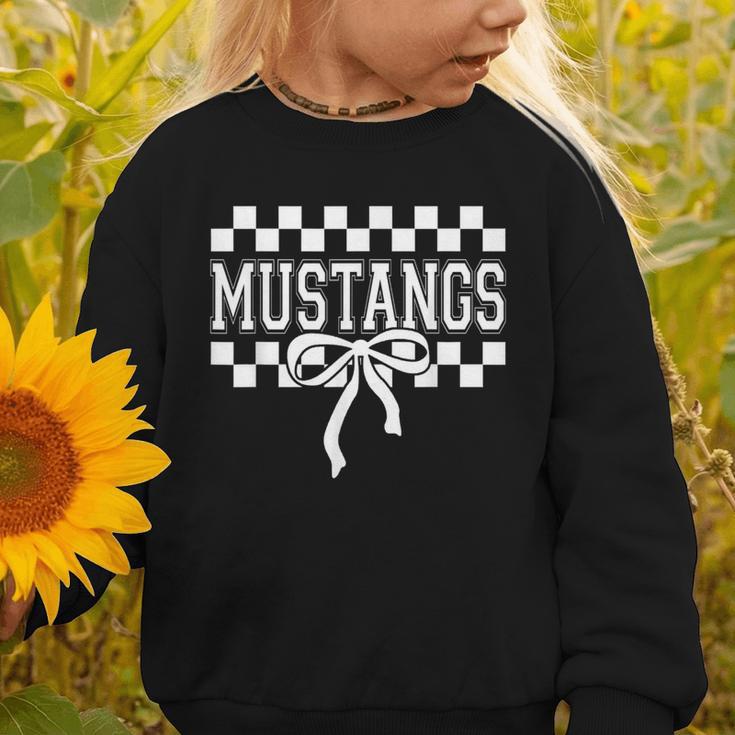 Mustangs High School Spirit Fan Team Mustang Back To School Graphic Toddler Sweatshirt