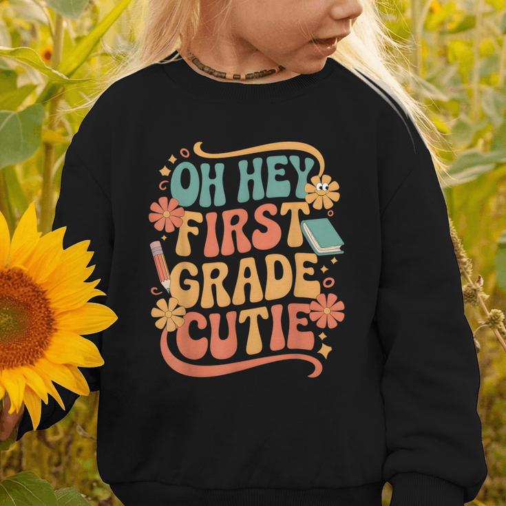 Oh Hey First Grade Cutie Back To School Graphic Toddler Sweatshirt Oh Hey First Grade Cutie Back To School Graphic Toddler Sweatshirt