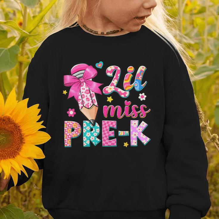 Pencil Bow Lil Miss Pre-K Pre-K Back To School Graphic Toddler Sweatshirt Pencil Bow Lil Miss Pre-K Pre-K Back To School Graphic Toddler Sweatshirt