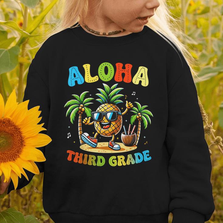 Pinapple Beach Back To School Day Aloha Third Grade Graphic Toddler Sweatshirt Pinapple Beach Back To School Day Aloha Third Grade Graphic Toddler Sweatshirt