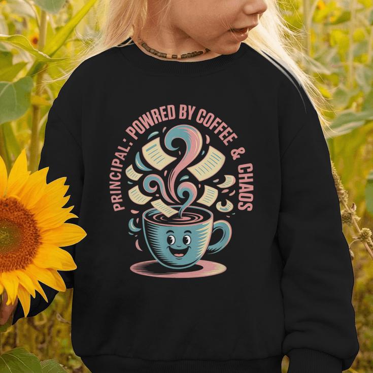 Powered By Coffee Principal Appreciation Back To School Graphic Toddler Sweatshirt