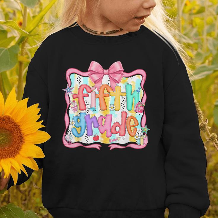 Preppy Back To School Fifth Grade Coquette Bow Women Girl Graphic Toddler Sweatshirt Preppy Back To School Fifth Grade Coquette Bow Women Girl Graphic Toddler Sweatshirt