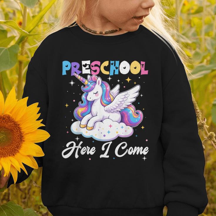Preschool Here I Come Unicorn Back To School Girl Student Graphic Toddler Sweatshirt Preschool Here I Come Unicorn Back To School Girl Student Graphic Toddler Sweatshirt