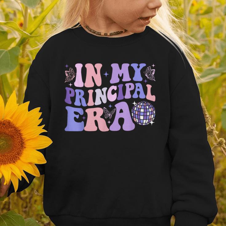 In My Principal Era Groovy School Principal Back To School Graphic Toddler Sweatshirt