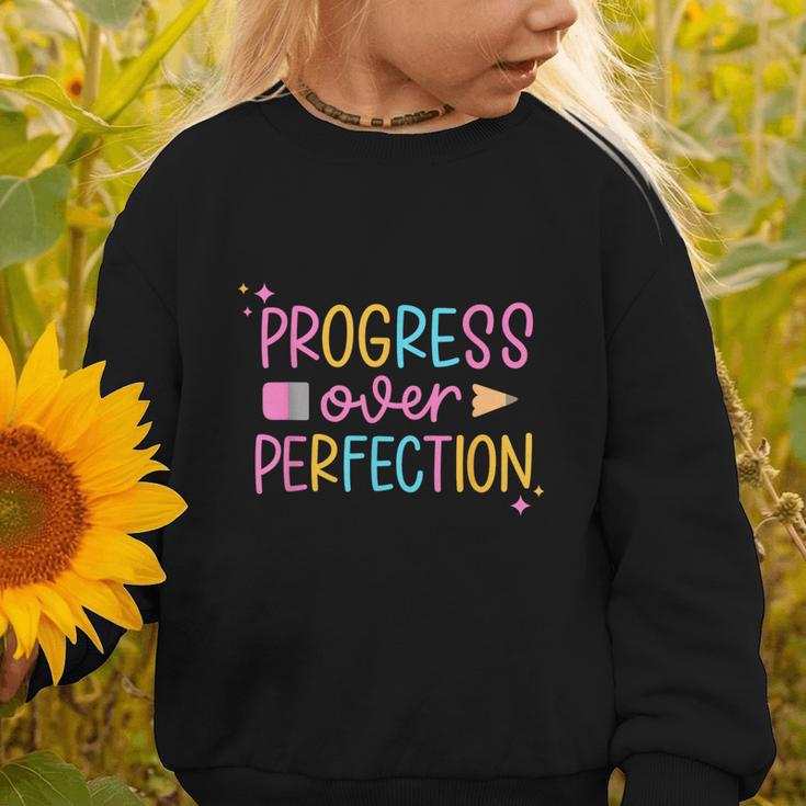 Progress Over Perfection Back To School Tshirt Graphic Toddler Sweatshirt Progress Over Perfection Back To School Tshirt Graphic Toddler Sweatshirt