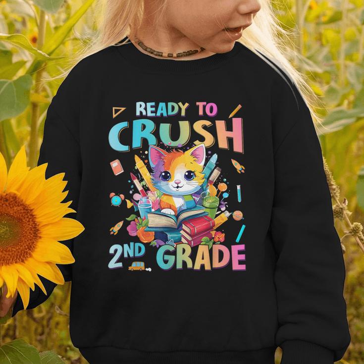 Ready To Crush 2nd Grade Back To School 2nd Grade Cat Kitten Graphic Toddler Sweatshirt Ready To Crush 2nd Grade Back To School 2nd Grade Cat Kitten Graphic Toddler Sweatshirt