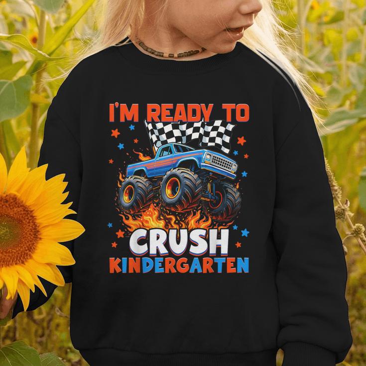 Ready To Crush Kindergarten Monster Truck Back To School Boy Graphic Toddler Sweatshirt Ready To Crush Kindergarten Monster Truck Back To School Boy Graphic Toddler Sweatshirt