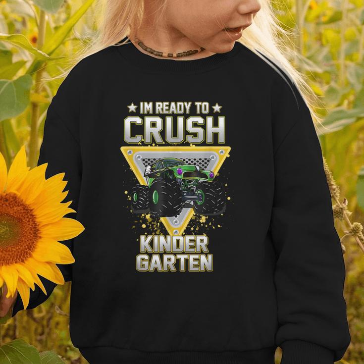 Ready To Crush Kindergarten Monster Truck Boy Back To School Graphic Toddler Sweatshirt Ready To Crush Kindergarten Monster Truck Boy Back To School Graphic Toddler Sweatshirt