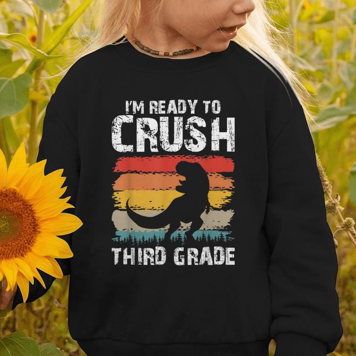 Ready Crush Third 3rd Grade Dinosaur Back To School Boys Graphic Toddler Sweatshirt