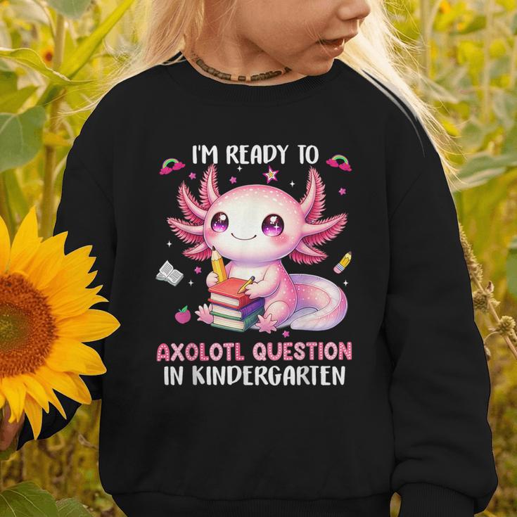 Ready To Kindergarten Axolotl Questions Back To School Girls Graphic Toddler Sweatshirt Ready To Kindergarten Axolotl Questions Back To School Girls Graphic Toddler Sweatshirt