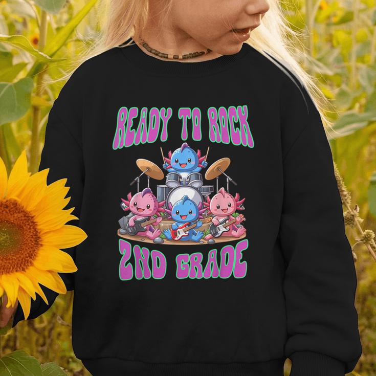 Ready To Rock 2nd Grade Back To School Axolotl 2024 School Graphic Toddler Sweatshirt