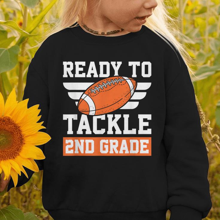 Ready To Tackle 2nd Grade Back To School Kids Football Graphic Toddler Sweatshirt