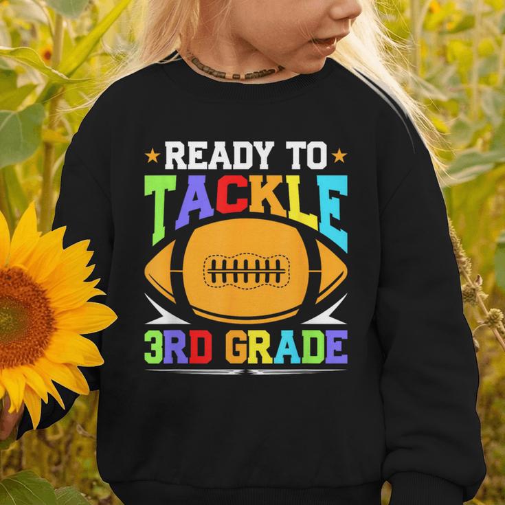 Ready To Tackle 3rd Grade Back To School Kids Football Graphic Toddler Sweatshirt