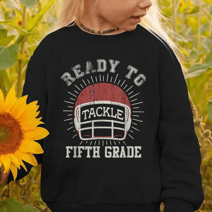Ready To Tackle 5th Grade Back To School Football Graphic Toddler Sweatshirt Ready To Tackle 5th Grade Back To School Football Graphic Toddler Sweatshirt