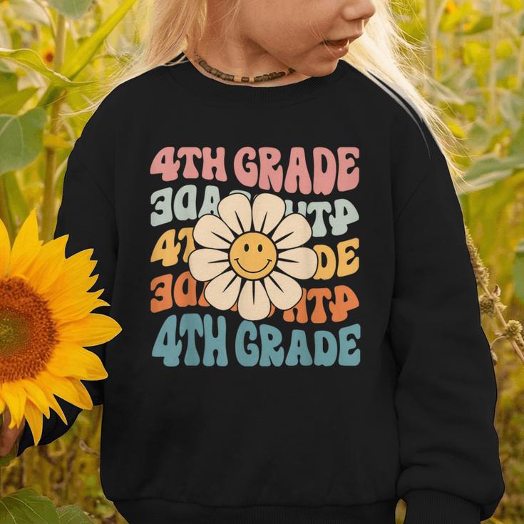Retro 4th Grade Daisy Colorful Back To School Fourth Grade Graphic Toddler Sweatshirt Retro 4th Grade Daisy Colorful Back To School Fourth Grade Graphic Toddler Sweatshirt