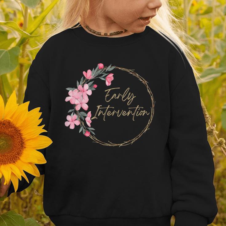Retro Floral Early Intervention Specialist Back To School Graphic Toddler Sweatshirt Retro Floral Early Intervention Specialist Back To School Graphic Toddler Sweatshirt