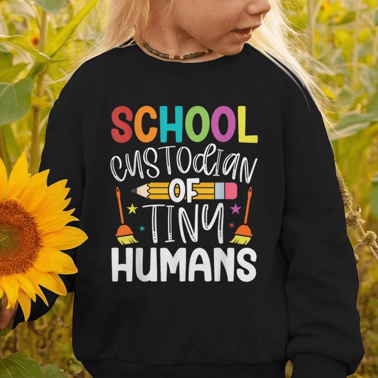 School Custodian Of Tiny Humans Back To School Janitor Graphic Toddler Sweatshirt School Custodian Of Tiny Humans Back To School Janitor Graphic Toddler Sweatshirt