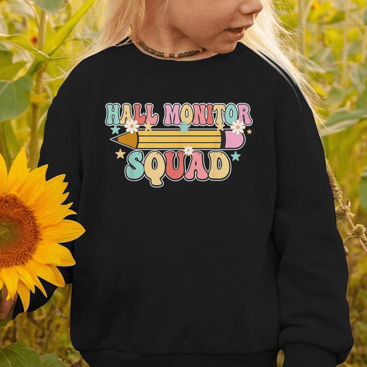 School Hall Monitor Squad Cool Retro Back To School Team Graphic Toddler Sweatshirt School Hall Monitor Squad Cool Retro Back To School Team Graphic Toddler Sweatshirt
