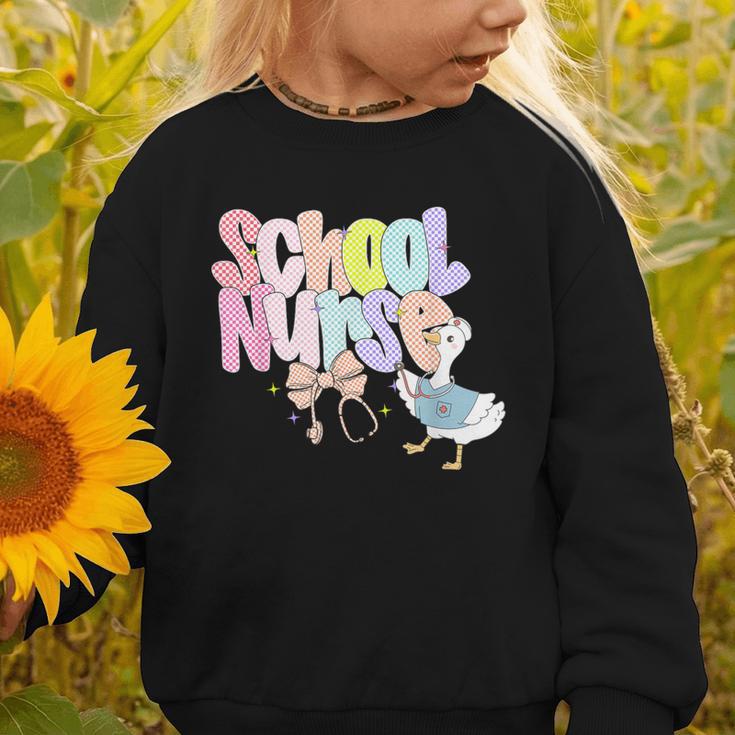 School Nurse Back To School Silly School Nurse Goose Graphic Toddler Sweatshirt