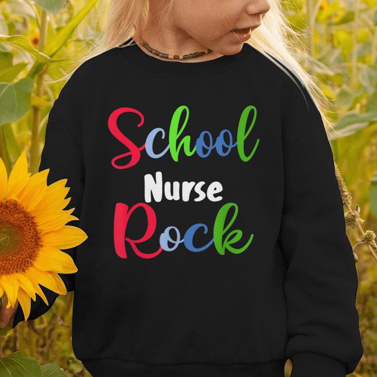School Nurse Rock Back To School -Funny Nurses School Graphic Toddler Sweatshirt School Nurse Rock Back To School -Funny Nurses School Graphic Toddler Sweatshirt