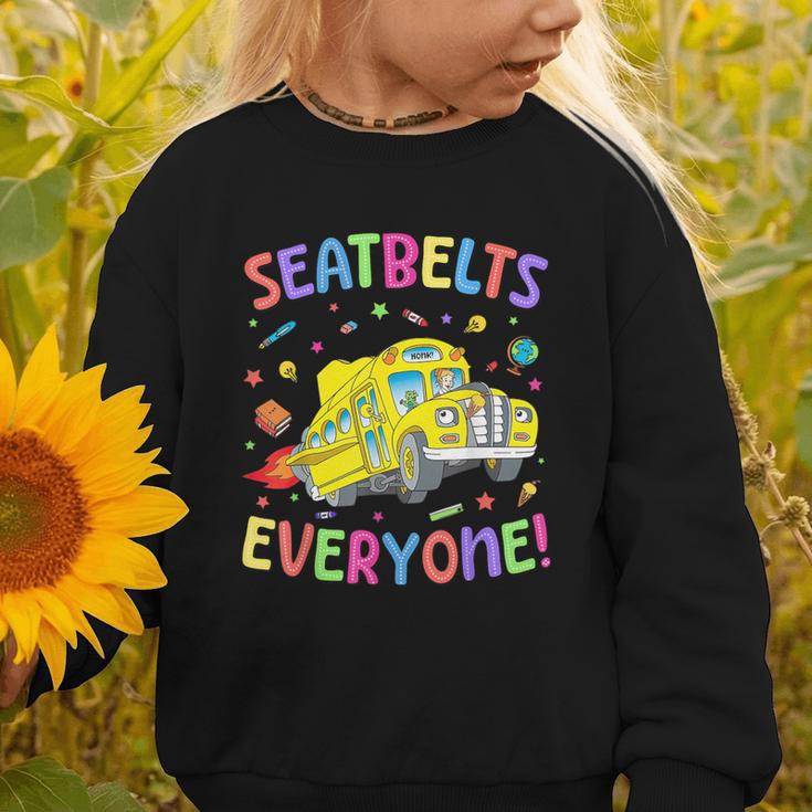 Seatbelt School Bus Driver Everyone Back To School Graphic Toddler Sweatshirt Seatbelt School Bus Driver Everyone Back To School Graphic Toddler Sweatshirt