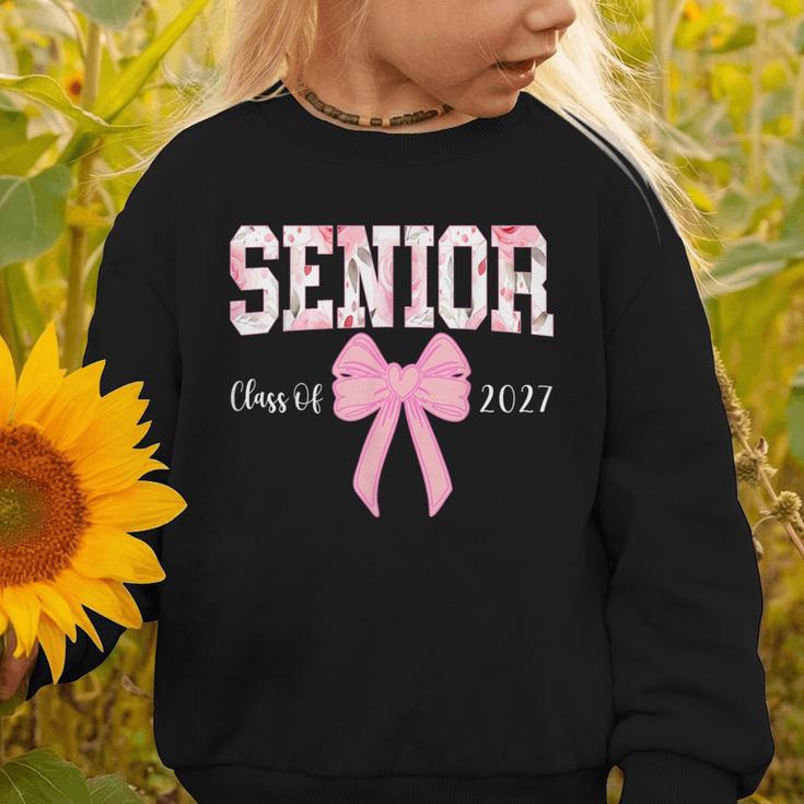 Senior 2027 Floral Pink Bow Back To School Class Of 2027 Graphic Toddler Sweatshirt Senior 2027 Floral Pink Bow Back To School Class Of 2027 Graphic Toddler Sweatshirt