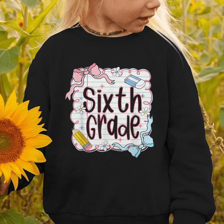 Sixth Grade Back To School For Girls Pink Notebook Graphic Toddler Sweatshirt Sixth Grade Back To School For Girls Pink Notebook Graphic Toddler Sweatshirt