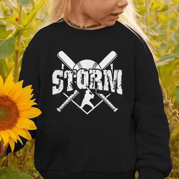 Storm Baseball Back To School Spirit Graphic Toddler Sweatshirt Storm Baseball Back To School Spirit Graphic Toddler Sweatshirt