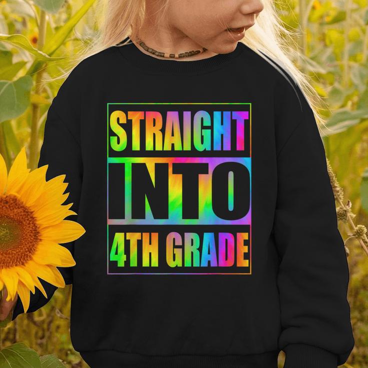 Straight Into 4th Grade Fourth Grade Back To School Graphic Toddler Sweatshirt