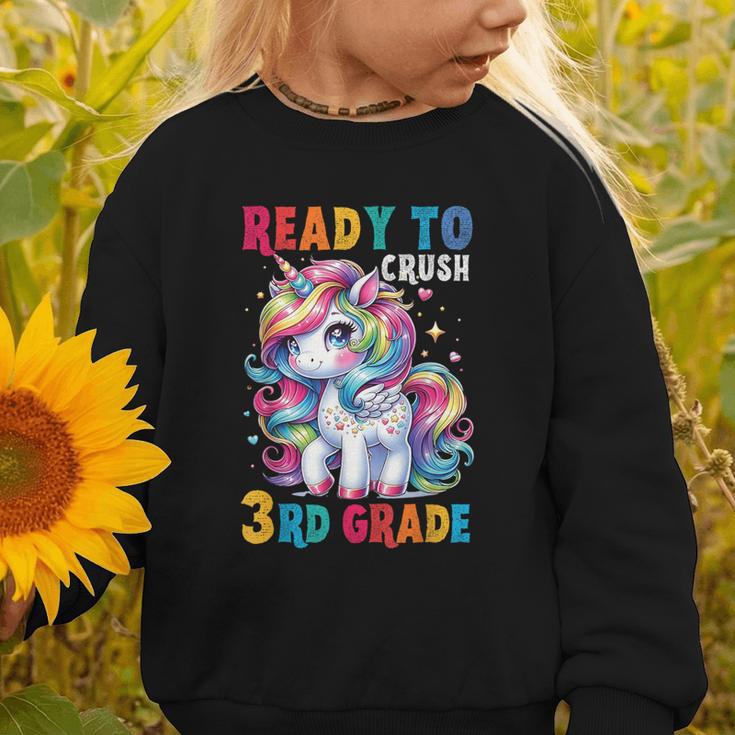 Student Unicorn Ready Back To School Crush 3rd Grade Girls Graphic Toddler Sweatshirt Student Unicorn Ready Back To School Crush 3rd Grade Girls Graphic Toddler Sweatshirt