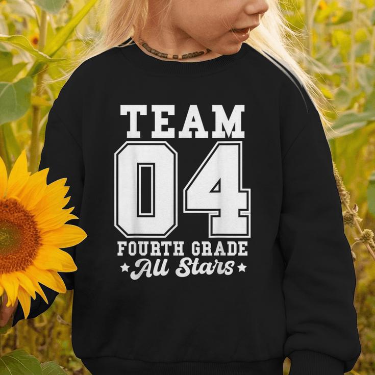 Team 4th Grade All-Stars Back To School Sports Jersey Graphic Toddler Sweatshirt
