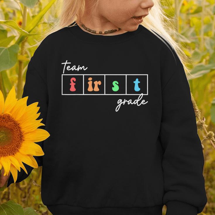 Team First Grade Back To School First Day Of 1st Grade Cute Graphic Toddler Sweatshirt Team First Grade Back To School First Day Of 1st Grade Cute Graphic Toddler Sweatshirt