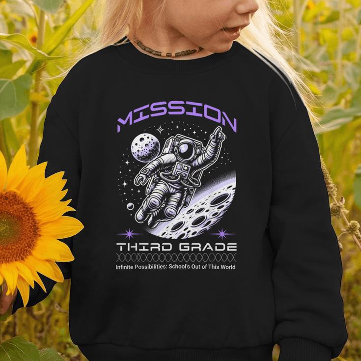 Third Grade Back To School Space Rocket Astronaut Graphic Toddler Sweatshirt