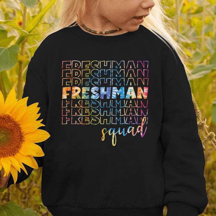Tie Dye Freshman Squad 9th Grade Back To School High School Graphic Toddler Sweatshirt Tie Dye Freshman Squad 9th Grade Back To School High School Graphic Toddler Sweatshirt