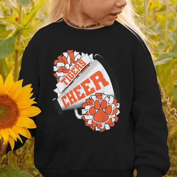 Tigers Cheerleading Back To School Cheer Team Spirit Orange Graphic Toddler Sweatshirt Tigers Cheerleading Back To School Cheer Team Spirit Orange Graphic Toddler Sweatshirt