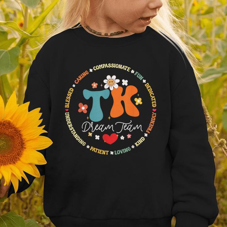 TK Dream Team Squad Transitional-Kindergarten Back To School Graphic Toddler Sweatshirt TK Dream Team Squad Transitional-Kindergarten Back To School Graphic Toddler Sweatshirt