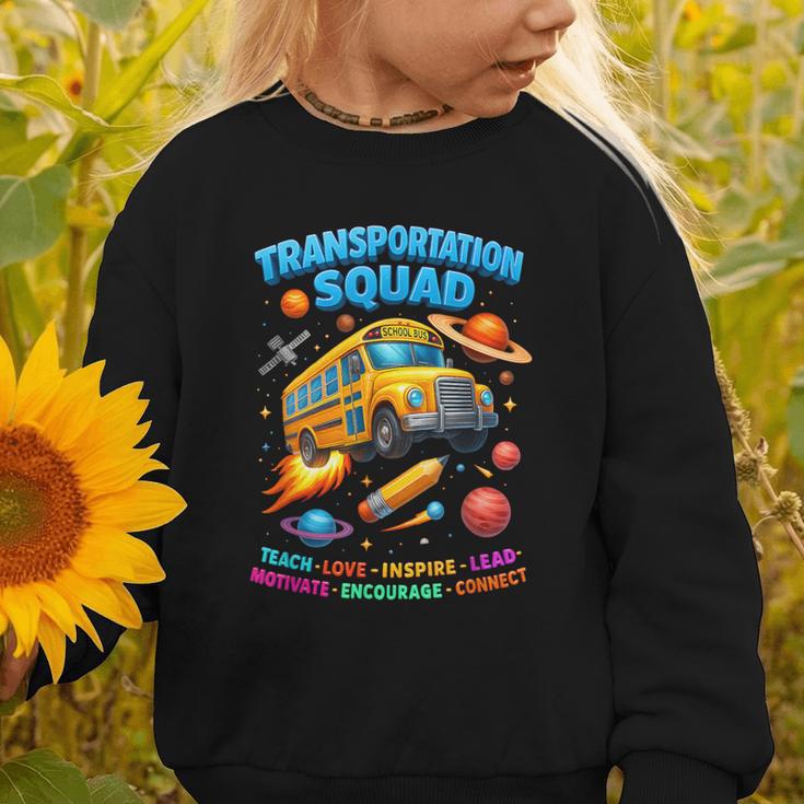 Transportation Squad School Bus Back To School Retro Graphic Toddler Sweatshirt Transportation Squad School Bus Back To School Retro Graphic Toddler Sweatshirt
