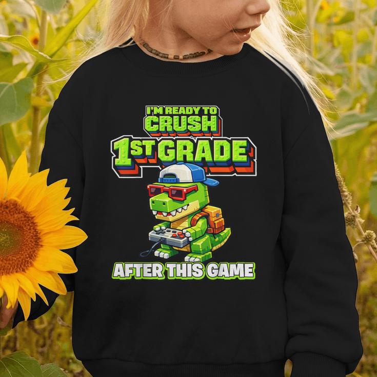 Video GameRex Dinosaur 1st Grade Back To School Boy Graphic Toddler Sweatshirt Video GameRex Dinosaur 1st Grade Back To School Boy Graphic Toddler Sweatshirt