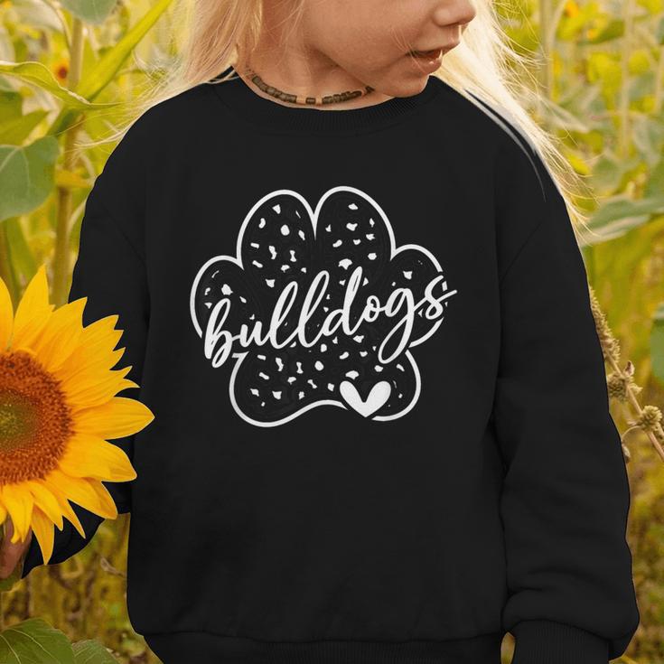 Vintage Bulldogs Team Pride School Spirit Back To School Graphic Toddler Sweatshirt