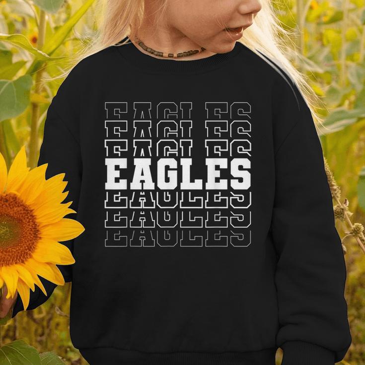 Vintage Eagles High School Go Eagles Pride Back To School Graphic Toddler Sweatshirt Vintage Eagles High School Go Eagles Pride Back To School Graphic Toddler Sweatshirt