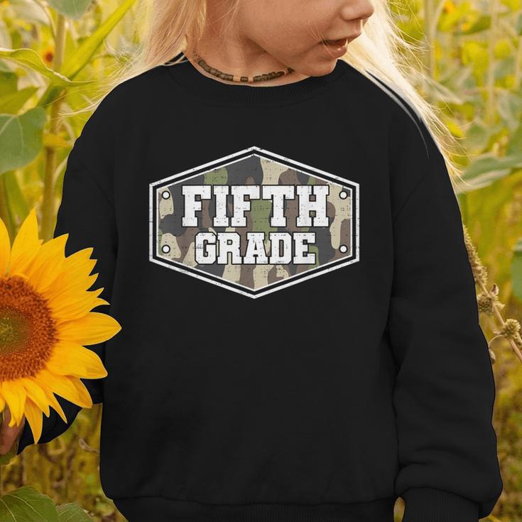 Vintage Fifth Grade Old Camo Back To School Boys 5th Grade Graphic Toddler Sweatshirt Vintage Fifth Grade Old Camo Back To School Boys 5th Grade Graphic Toddler Sweatshirt