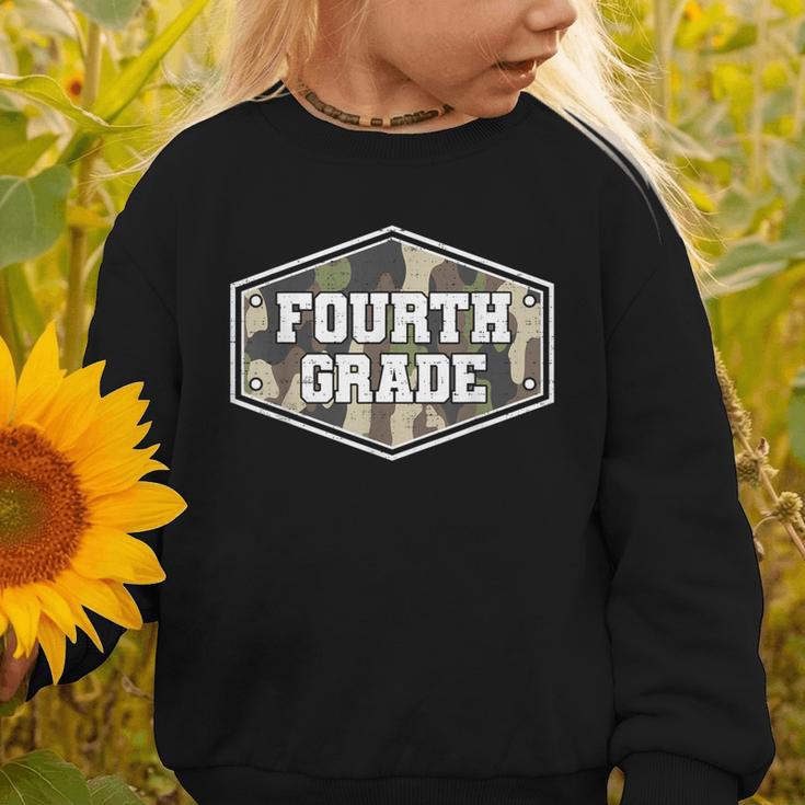 Vintage Fourth Grade Old Camo Back To School Boys 4th Grade Graphic Toddler Sweatshirt Vintage Fourth Grade Old Camo Back To School Boys 4th Grade Graphic Toddler Sweatshirt