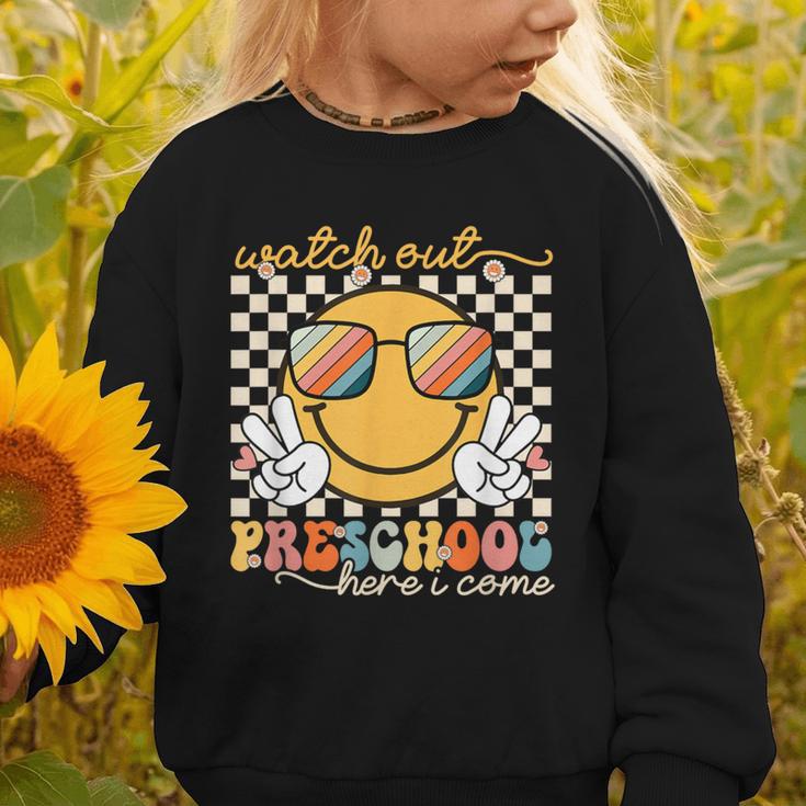 Watch Out Preschool Grade Here I Come Back To School Graphic Toddler Sweatshirt Watch Out Preschool Grade Here I Come Back To School Graphic Toddler Sweatshirt