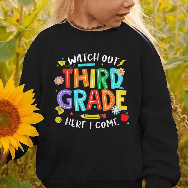 Watch Out Third Grade Here I Come 3rd Grade Back To School Graphic Toddler Sweatshirt Watch Out Third Grade Here I Come 3rd Grade Back To School Graphic Toddler Sweatshirt
