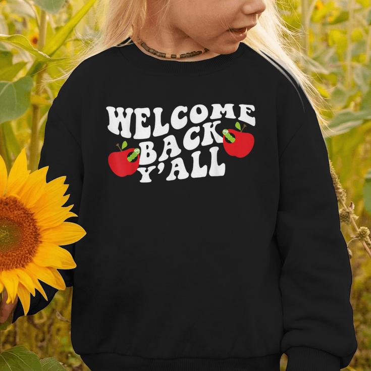 Welcome Back To School Happy First Day Of School 2025 2026 Graphic Toddler Sweatshirt Welcome Back To School Happy First Day Of School 2025 2026 Graphic Toddler Sweatshirt