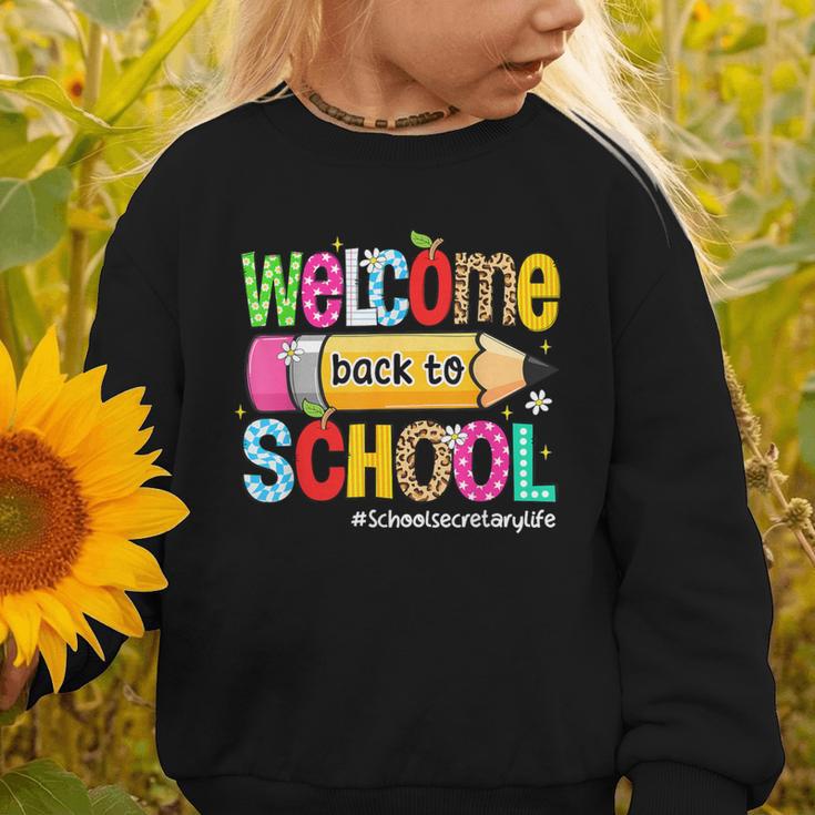 Welcome Back To School School Secretary Life Leopard Graphic Toddler Sweatshirt Welcome Back To School School Secretary Life Leopard Graphic Toddler Sweatshirt