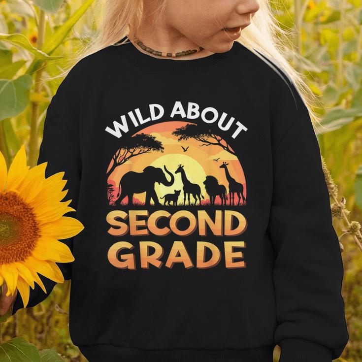 Wild About Second Grade Zoo Animals Back To School Safari Graphic Toddler Sweatshirt Wild About Second Grade Zoo Animals Back To School Safari Graphic Toddler Sweatshirt