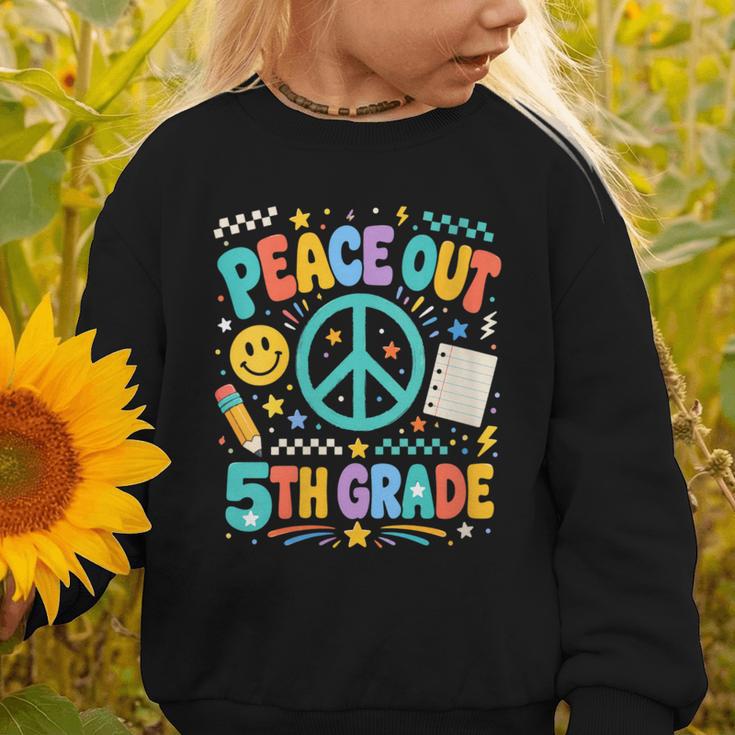 Women's Peace Out 5th Grade Retro Back To School Students Graphic Toddler Sweatshirt Women's Peace Out 5th Grade Retro Back To School Students Graphic Toddler Sweatshirt