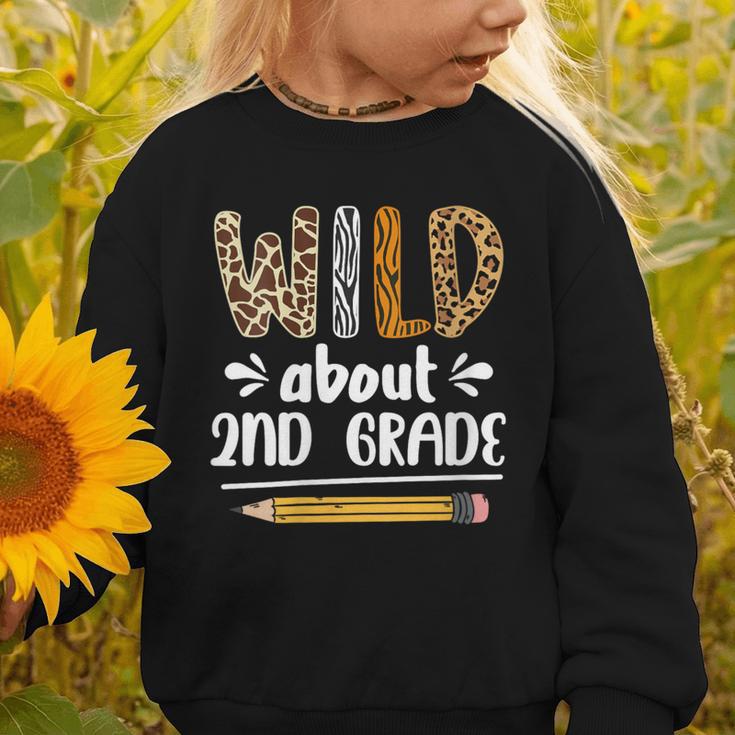 Women's Wild About 2nd Grade Kids Zoo Animal Lover Back To School Graphic Toddler Sweatshirt